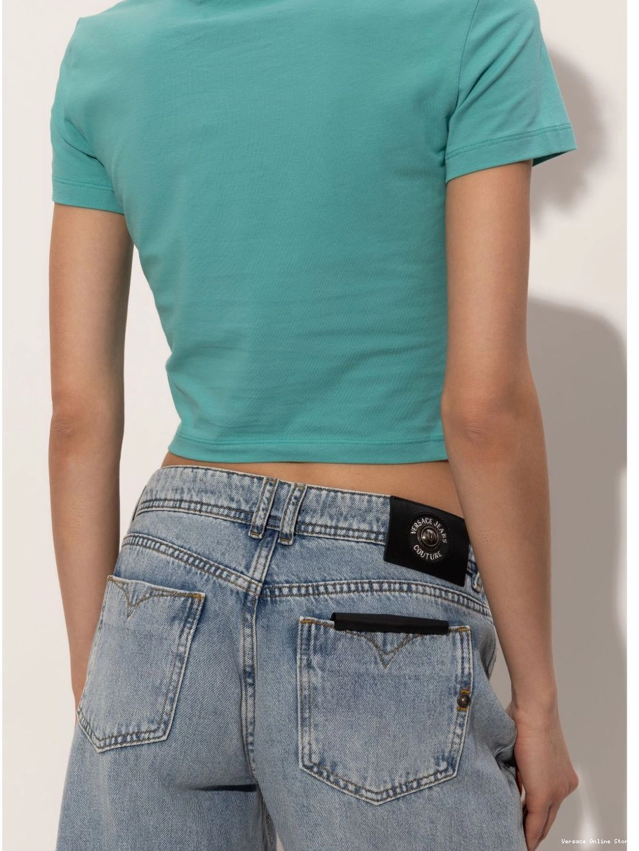 Affordable Women Swan Couture T-shirt Chain Versace Jeans 0402